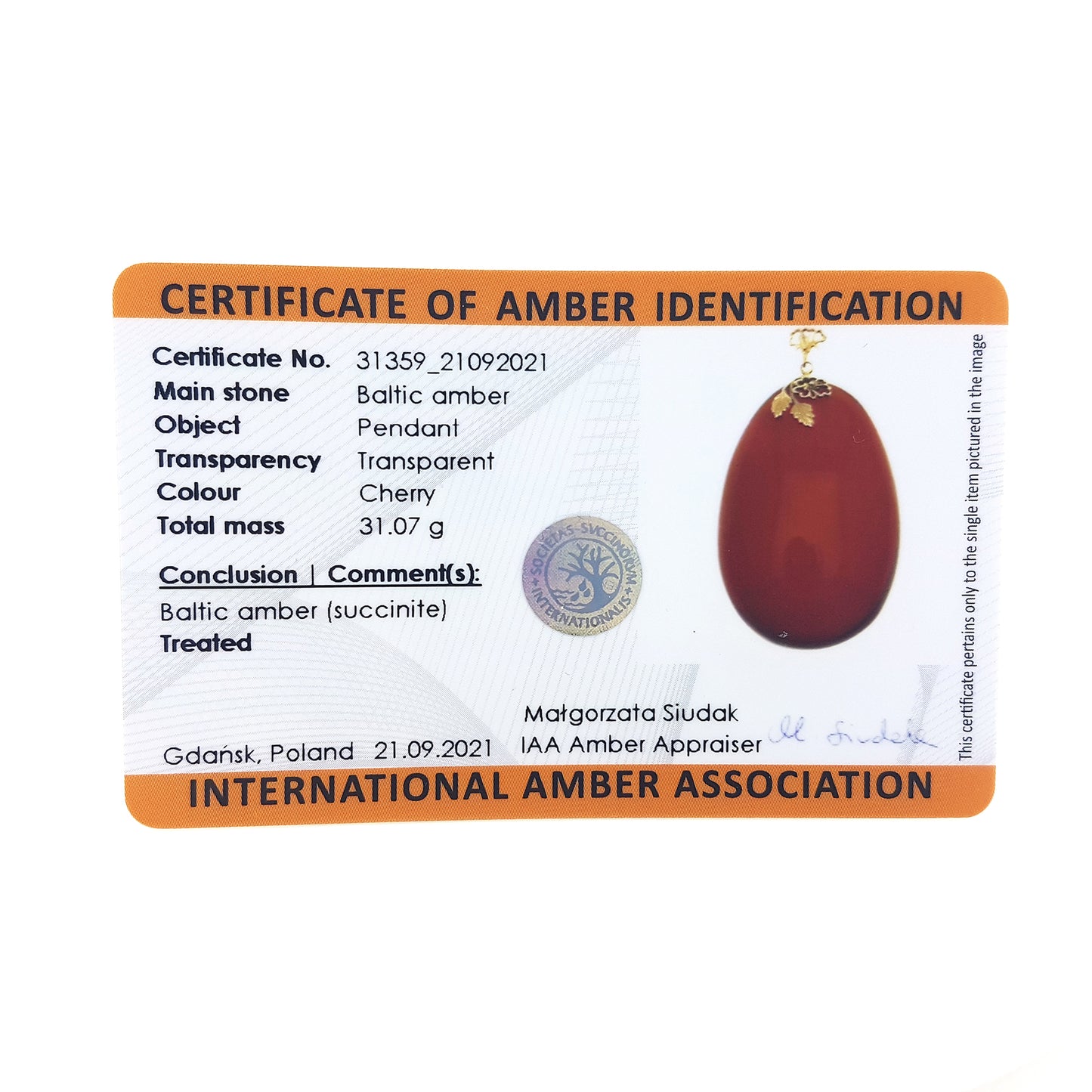 Blood Moon Amber Stone
