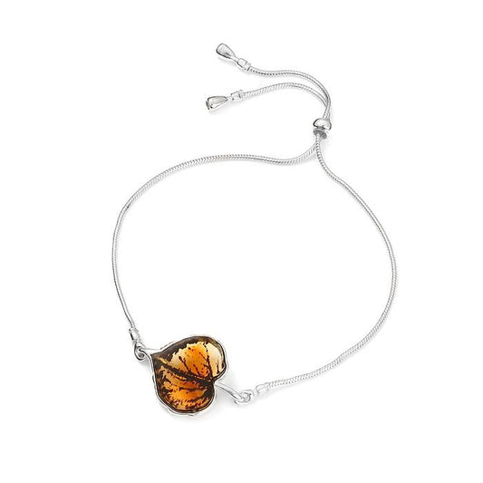 925 Sterling Silver Amber Leaf Bracelet