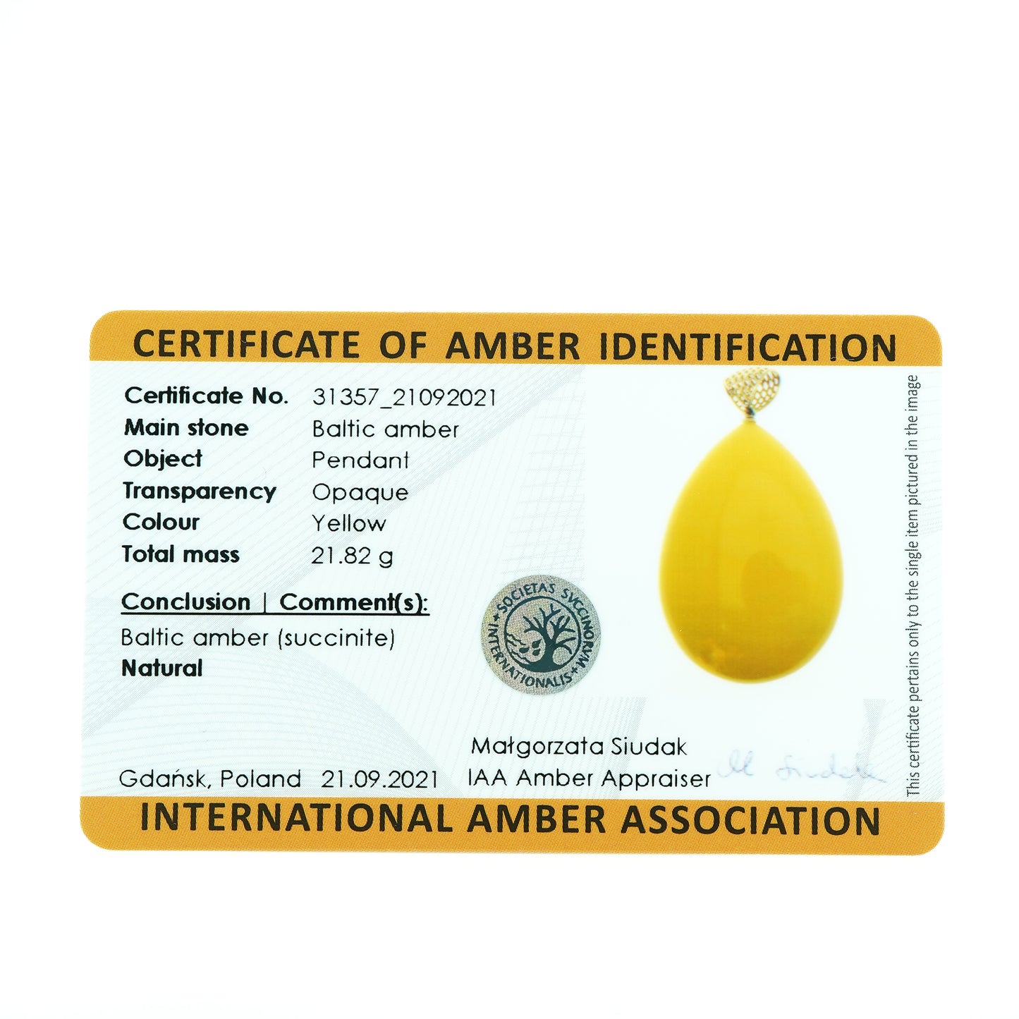 Lemon Drop Amber Stone