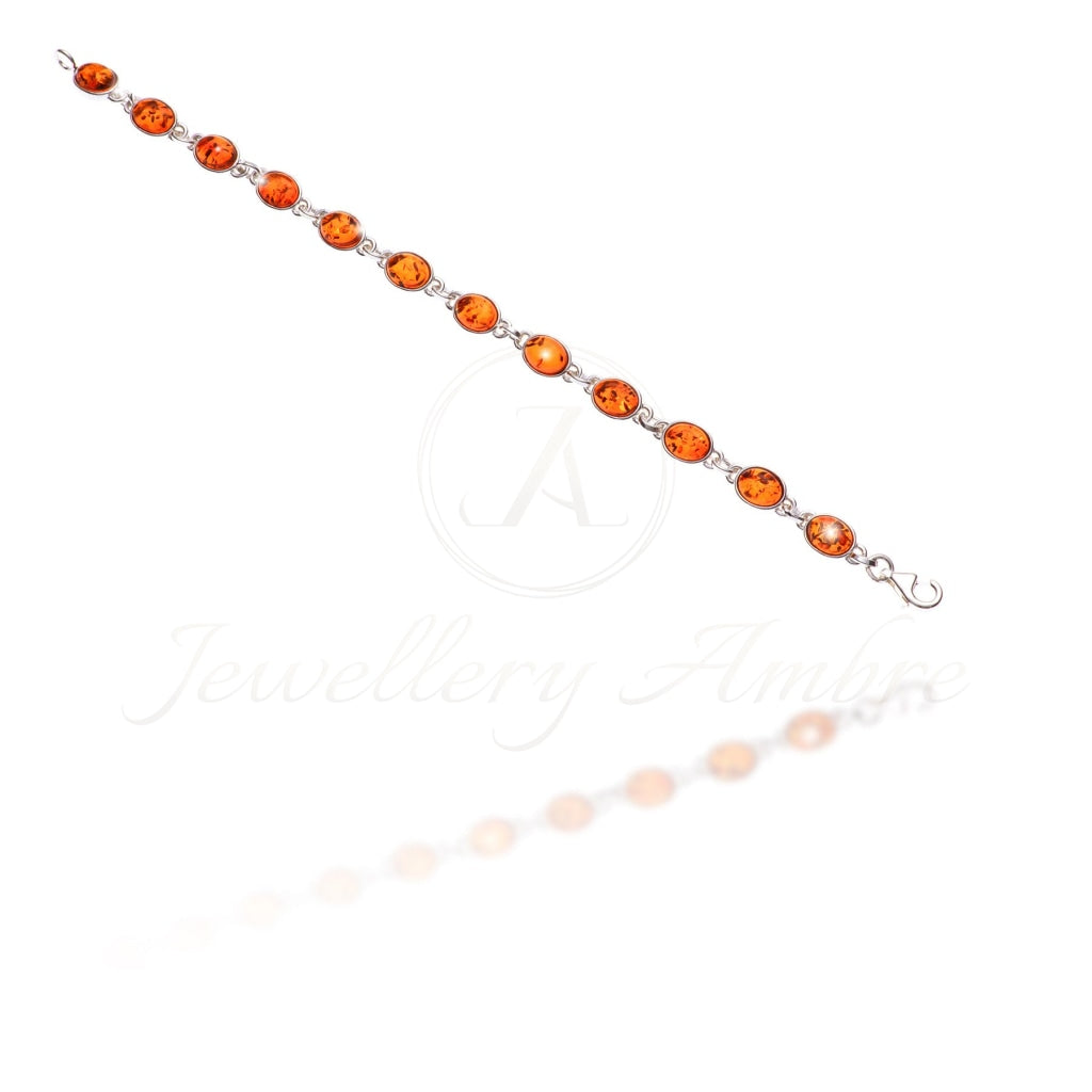Amber Bracelet In Sterling Silver No.10 Brown Bracelets