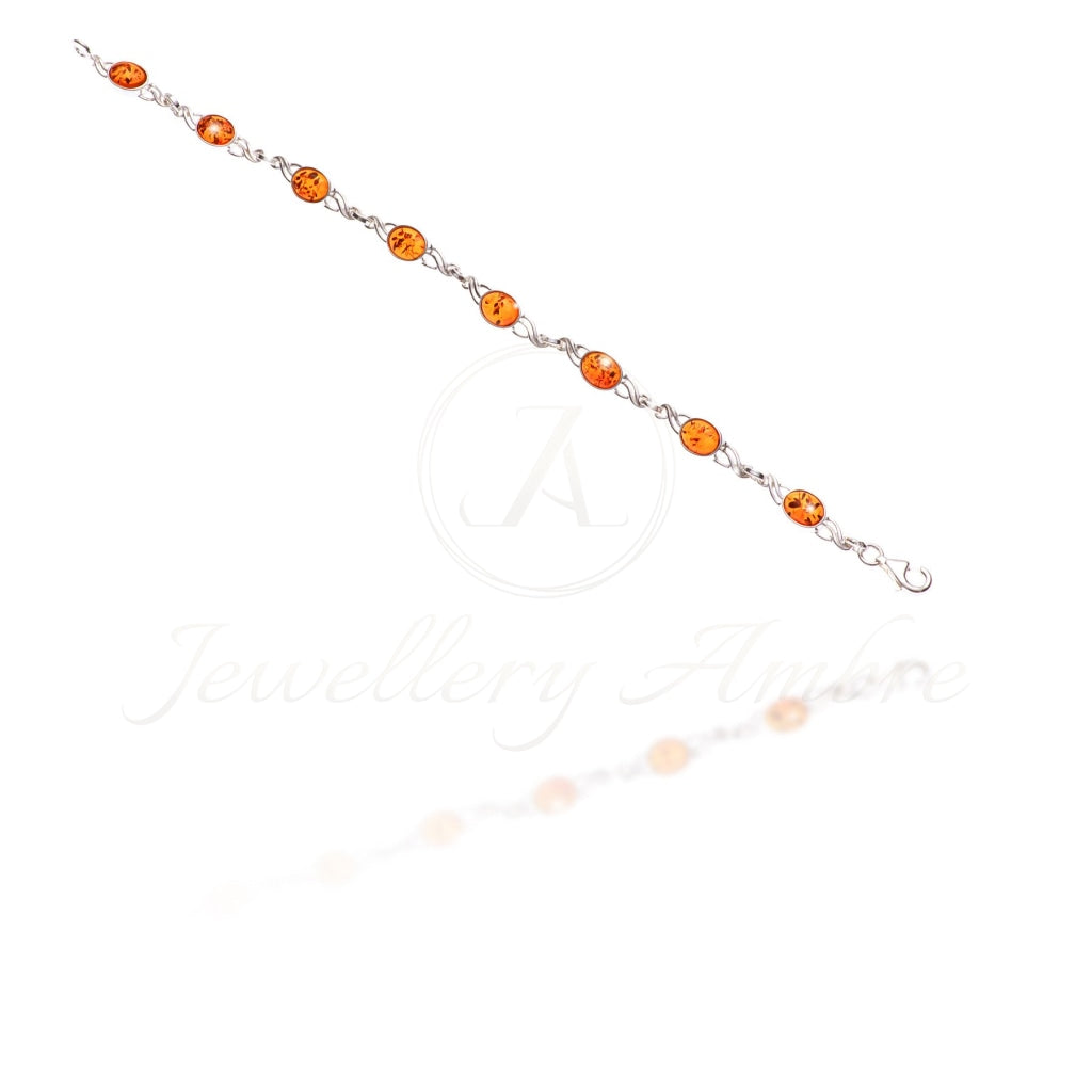Amber Bracelet In Sterling Silver No.17 Brown Bracelets