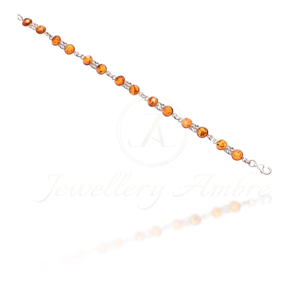 Amber Bracelet In Sterling Silver No.19 Brown Bracelets