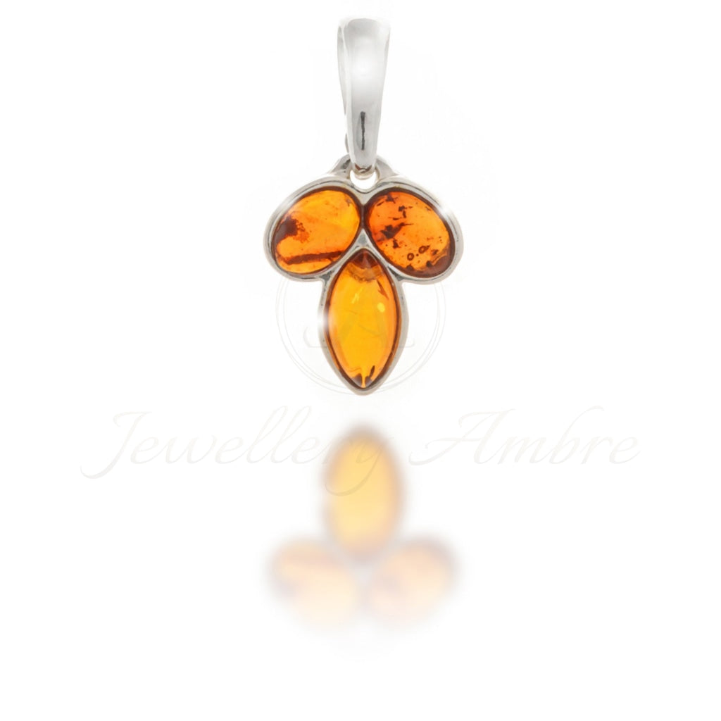 Amber Pendant In Sterling Silver Brown Charms & Pendants