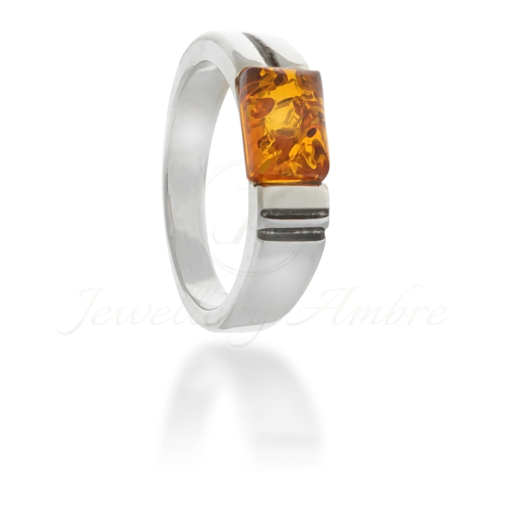 Amber Ring In Sterling Silver Rings