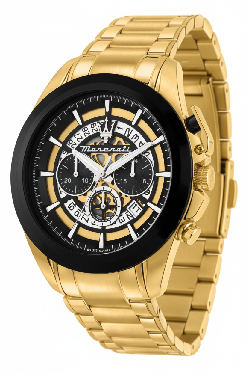 Maserati Traguardo Chronograph Black &amp; Yellow Gold