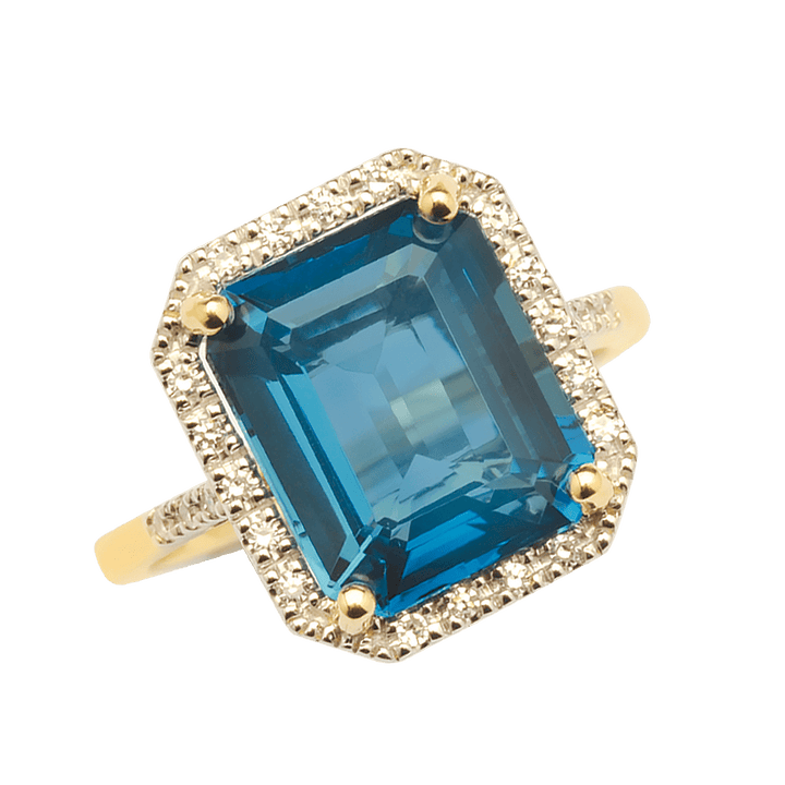 London Blue Topaz &amp; Diamonds Ring