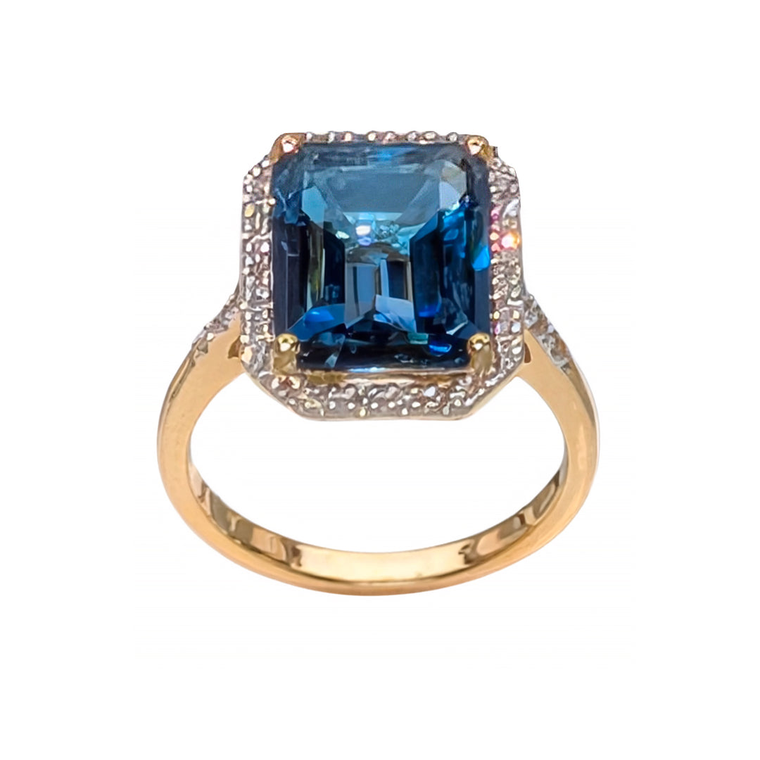 London Blue Topaz &amp; Diamonds Ring