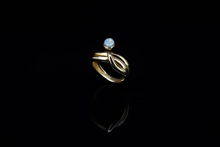 Crystal Opal Ring in 18ct Gold