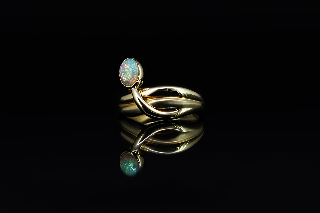 Crystal Opal Ring in 18ct Gold