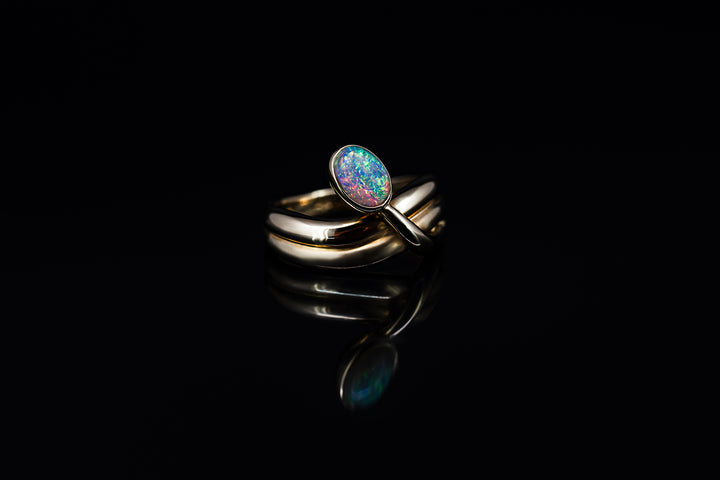 Crystal Opal Ring in 18ct Gold