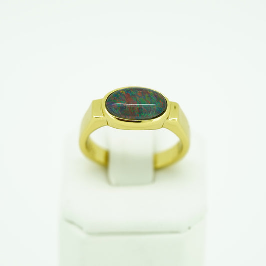 Opal Ring in Gold Plated Silver