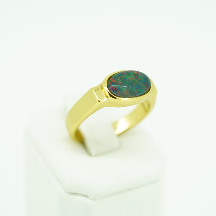 Opal Ring in Gold Plated Silver