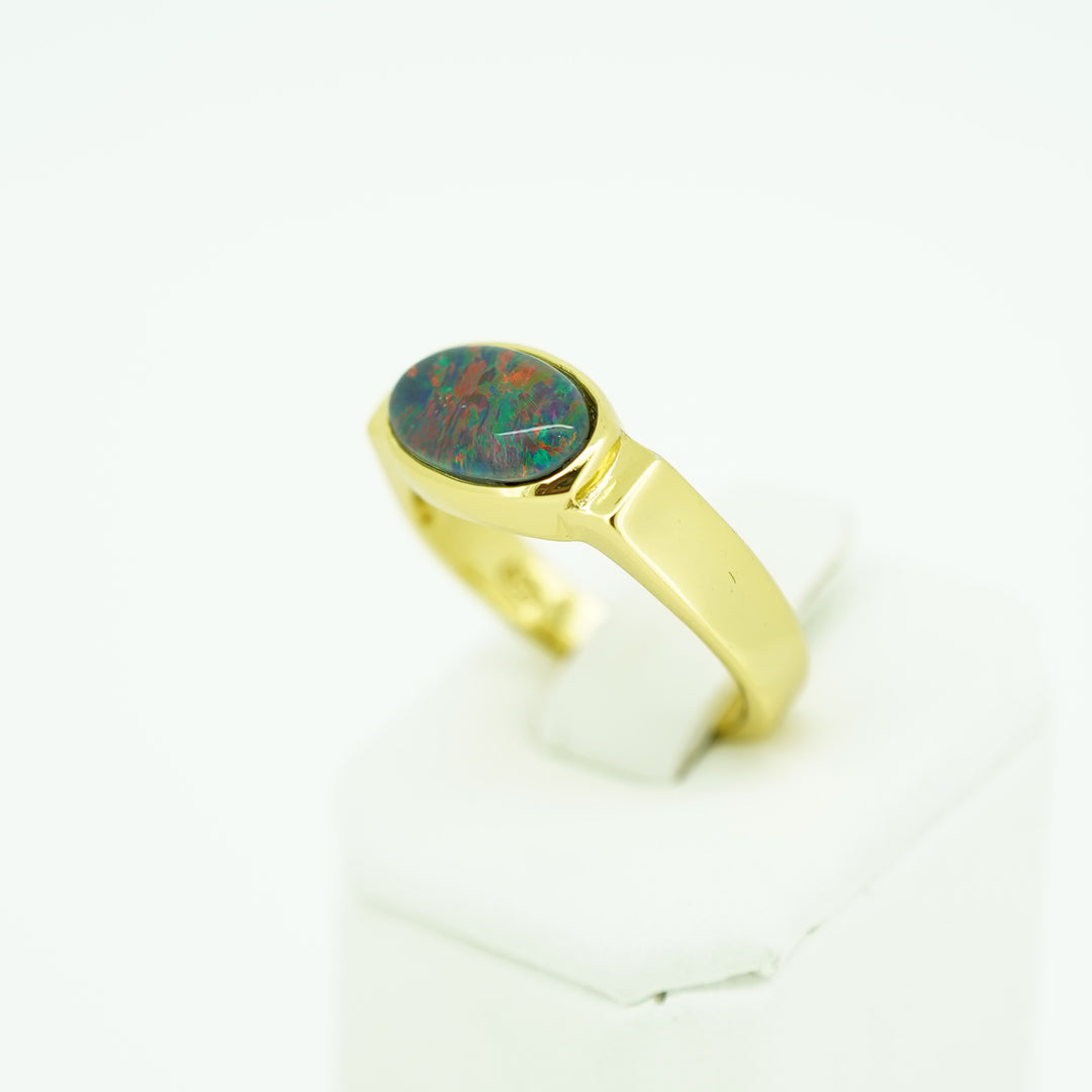 Opal Ring in Gold Plated Silver