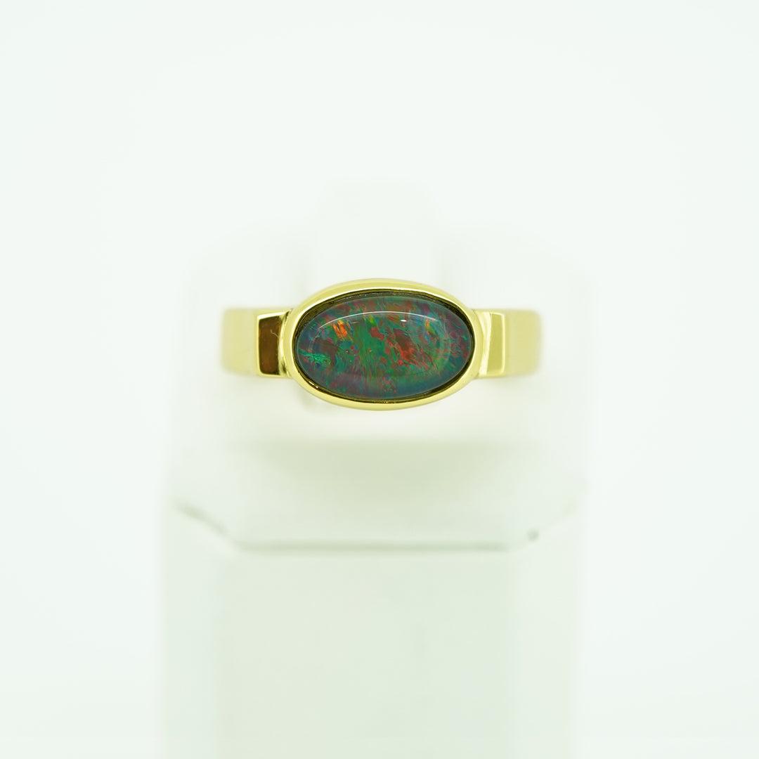 Opal Ring in Gold Plated Silver