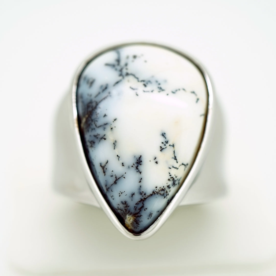 Dendrite Opal Ring in Sterling Silver