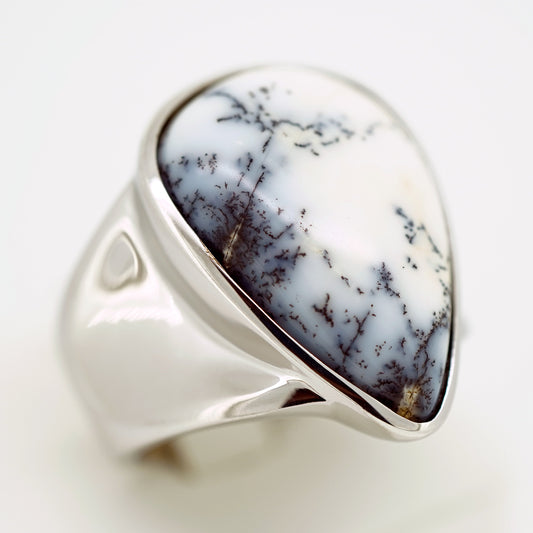 Dendrite Opal Ring in Sterling Silver