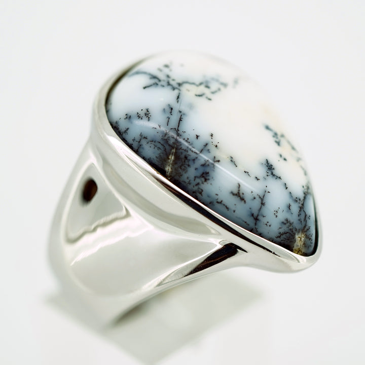 Dendrite Opal Ring in Sterling Silver