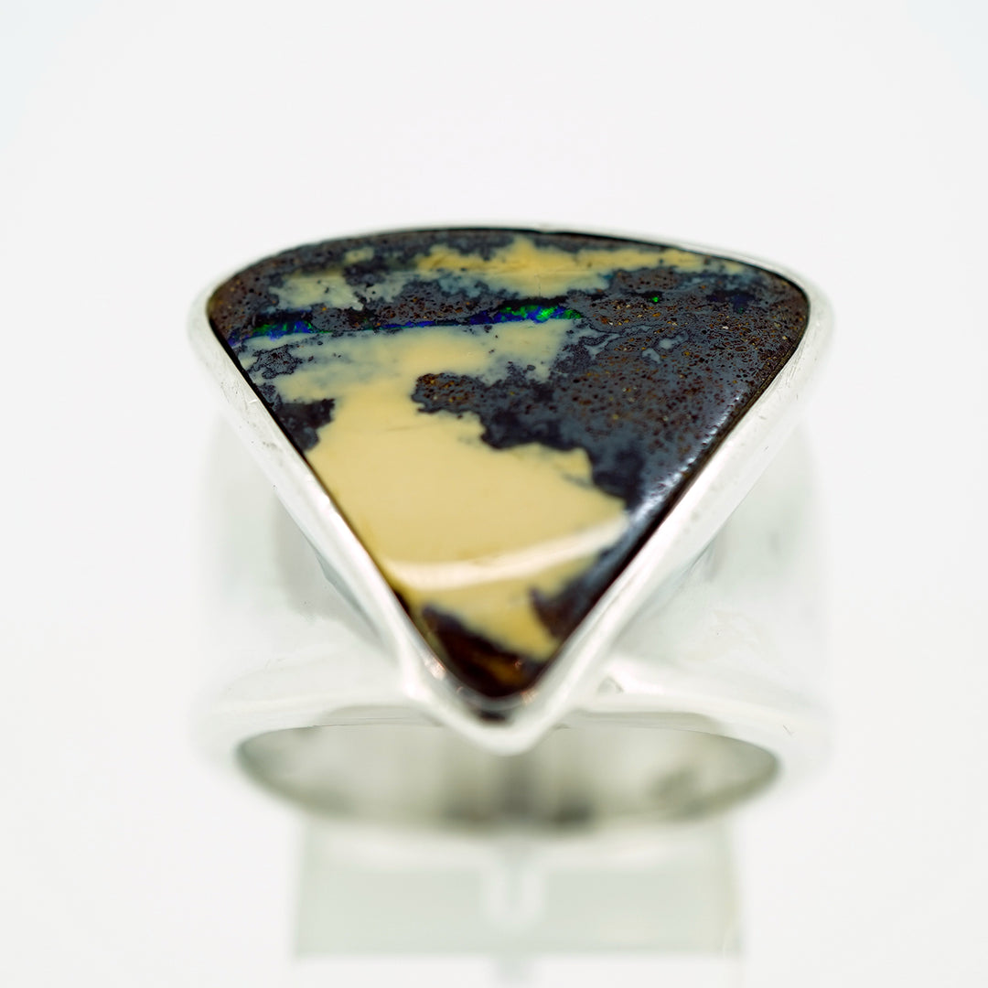 Boulder Opal Ring in Sterling Silver