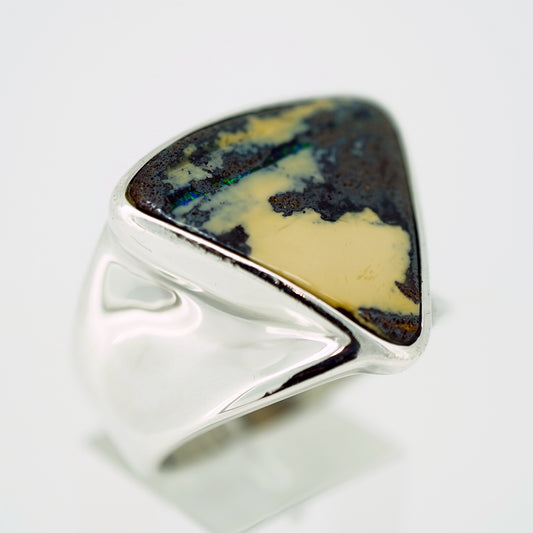 Boulder Opal Ring in Sterling Silver