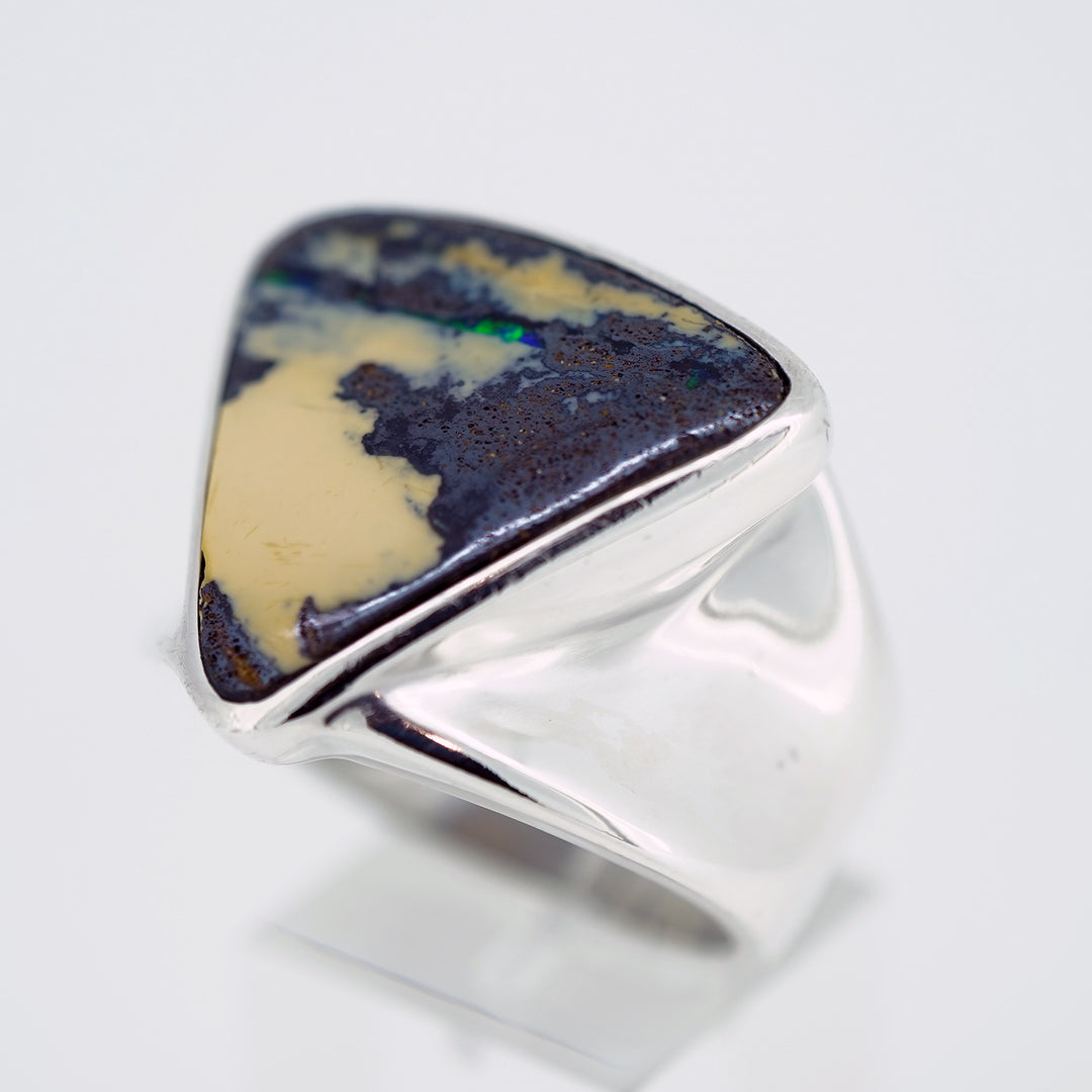 Boulder Opal Ring in Sterling Silver