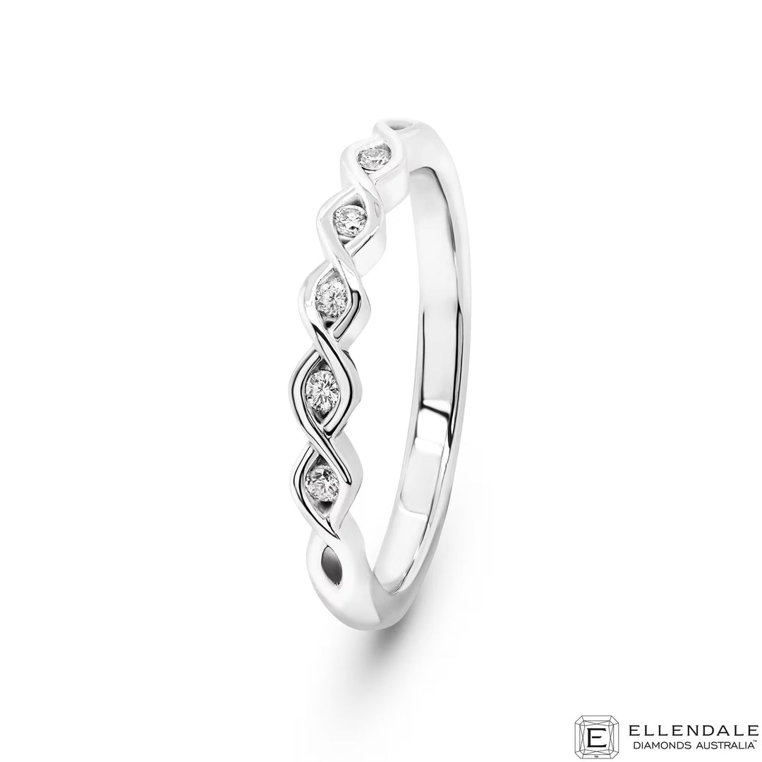 White Diamond Wedding Band in 18ct White Gold