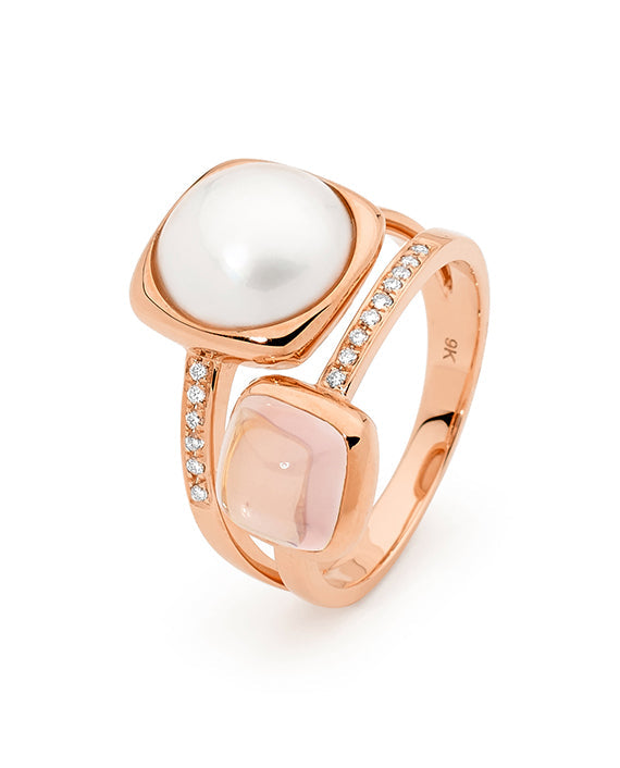 Elegant with a soft, feminine touch, the Pink Moon Ring showcases a luminous white Mabe cultured pearl with a creamy, radiant glow. Accented with a delicate rose quartz detail, it brings a subtle blush of colour that beautifully complements the pearl’s natural beauty. Timeless and versatile, this refined design is perfect for everyday wear or as a meaningful gift for someone special, designed to be cherished for years to come.
