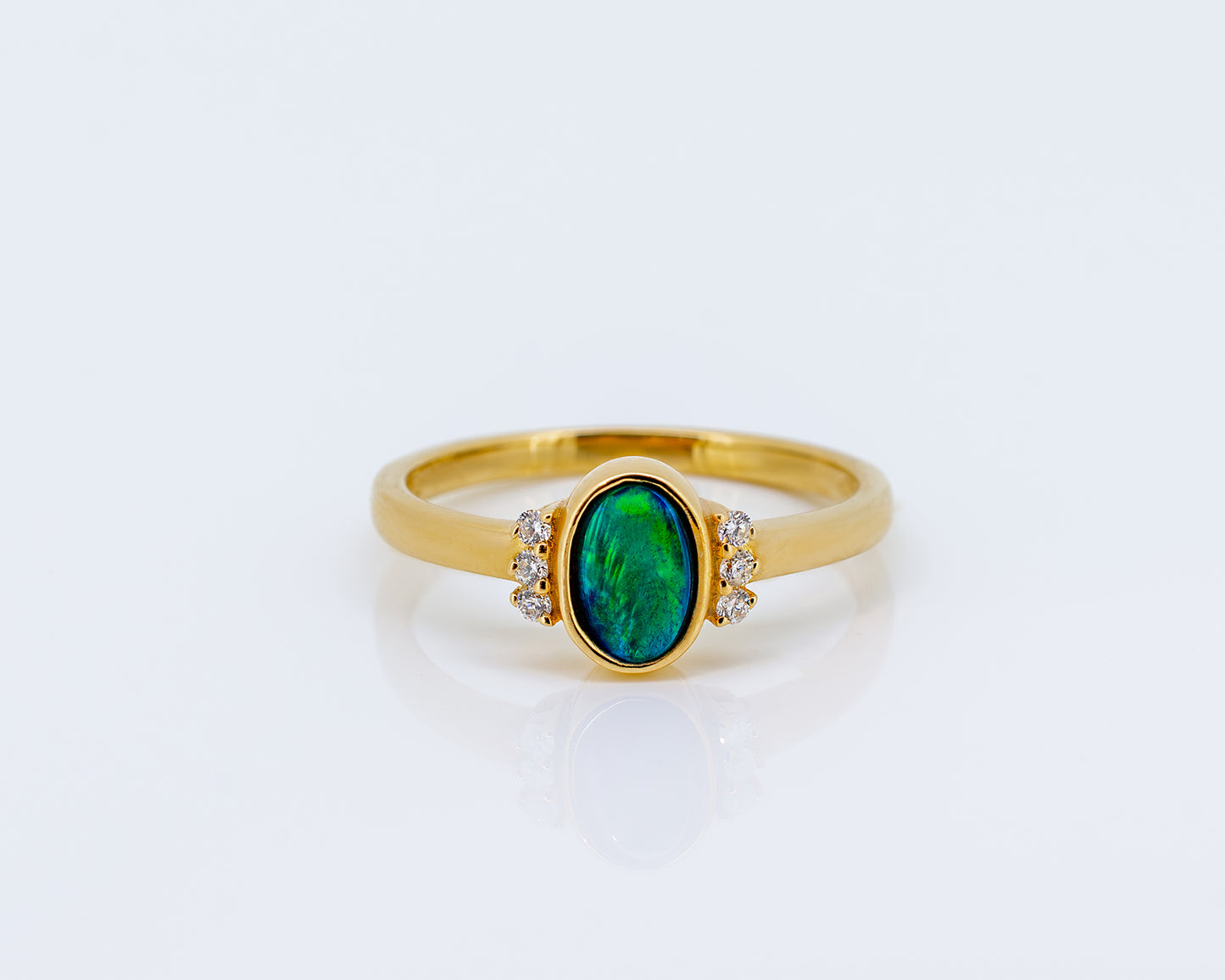 Colourful Boulder Opal Ring in 14ct Gold - Dress Ring