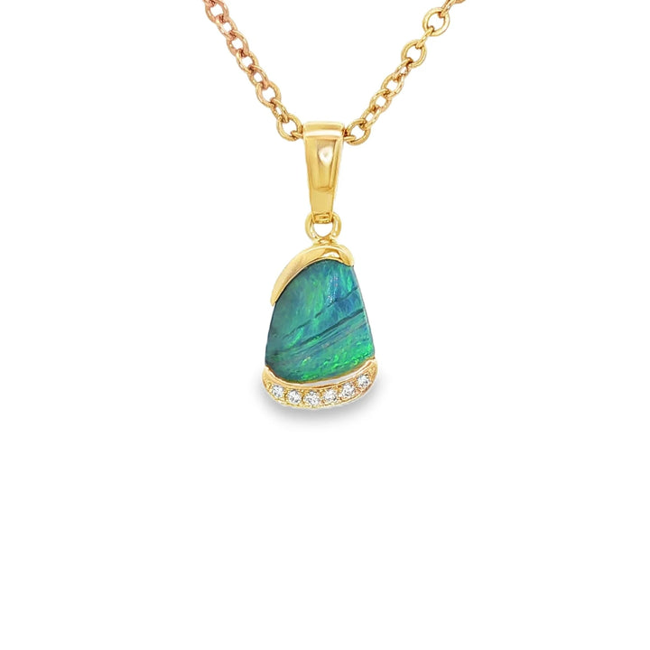 Turquoise Boulder Opal Pendant