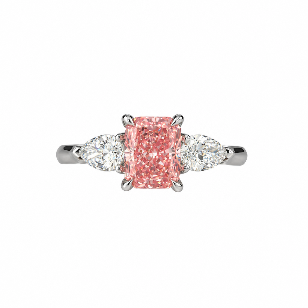 Vivid Pink Diamond Ring in 18ct White Gold