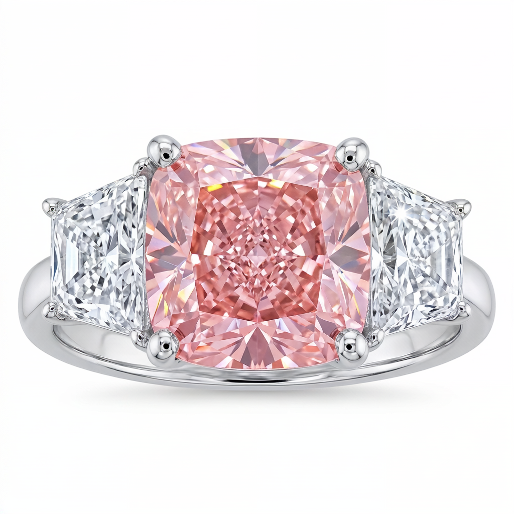 Vivid Pink Diamond Ring in 18ct White Gold