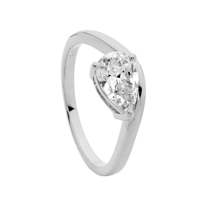 Pear Zirconia Ring
