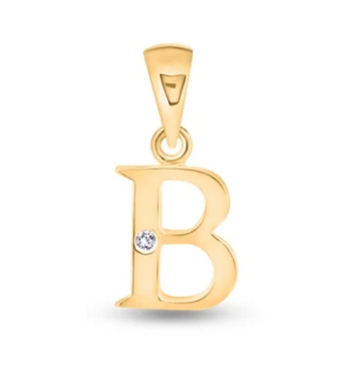 Initial Letter Pendant with Natural Diamond in 9ct