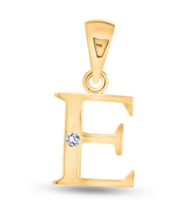 Initial Letter Pendant with Natural Diamond in 9ct