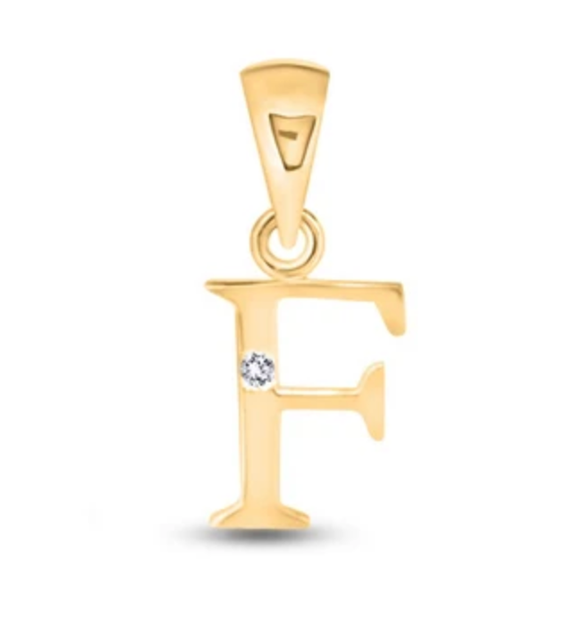 Initial Letter Pendant with Natural Diamond in 9ct
