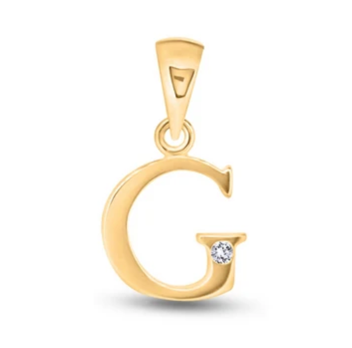 Initial Letter Pendant with Natural Diamond in 9ct