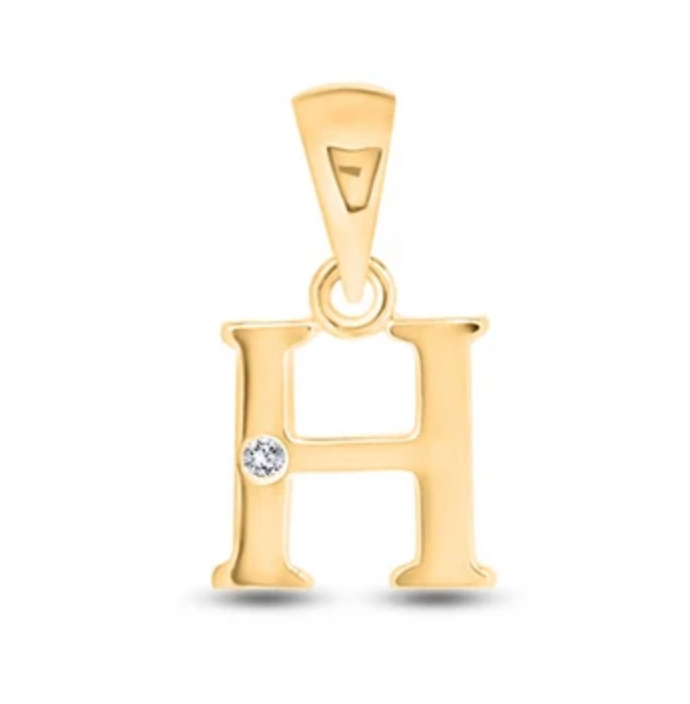Initial Letter Pendant with Natural Diamond in 9ct