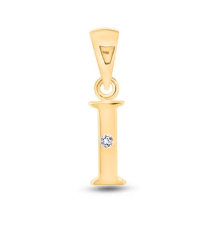 Initial Letter Pendant with Natural Diamond in 9ct