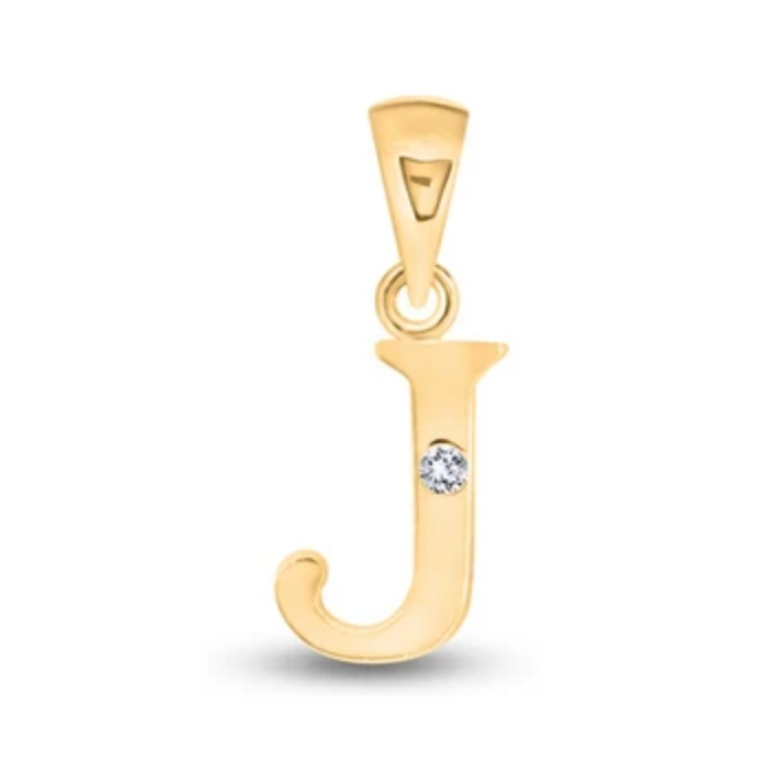 Initial Letter Pendant with Natural Diamond in 9ct