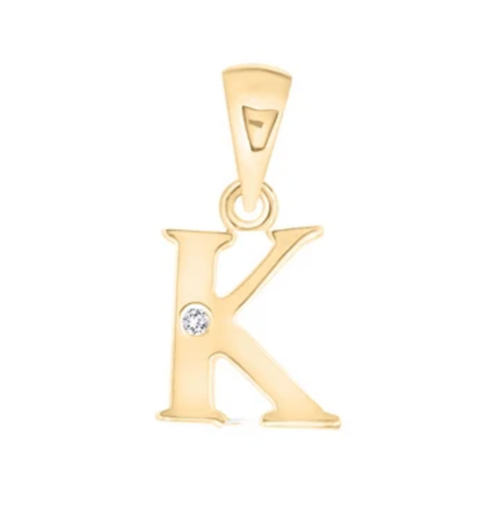 Initial Letter Pendant with Natural Diamond in 9ct
