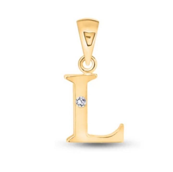 Initial Letter Pendant with Natural Diamond in 9ct