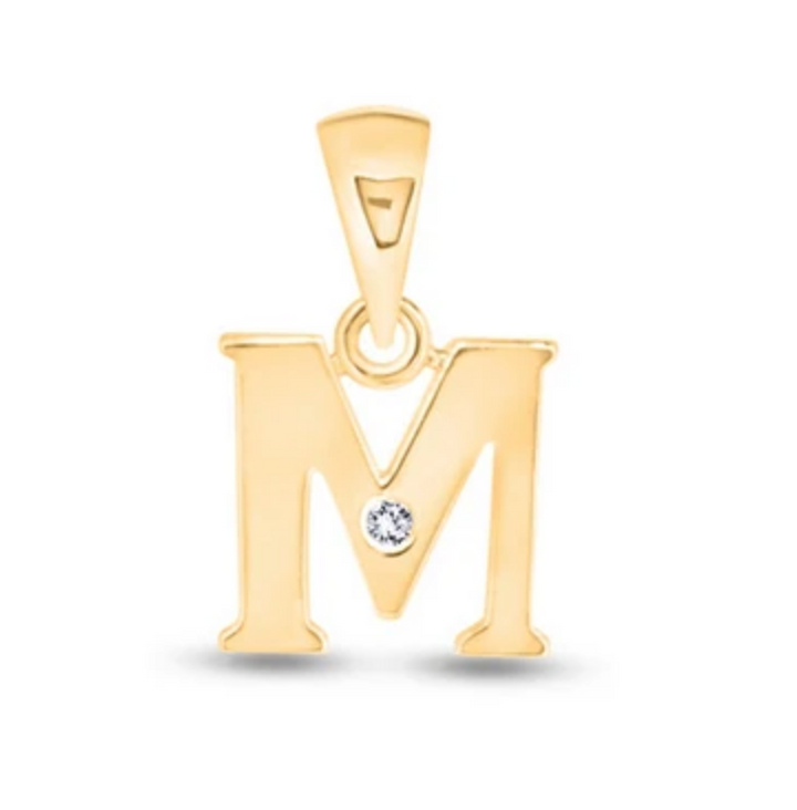 Initial Letter Pendant with Natural Diamond in 9ct