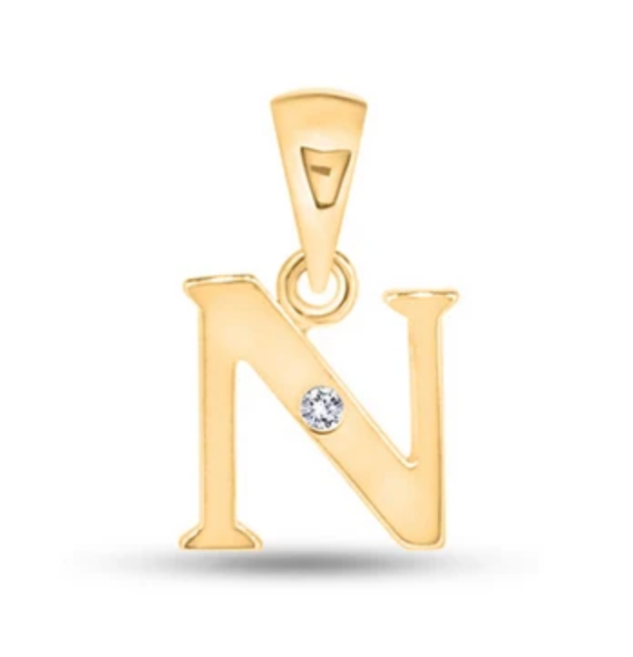 Initial Letter Pendant with Natural Diamond in 9ct