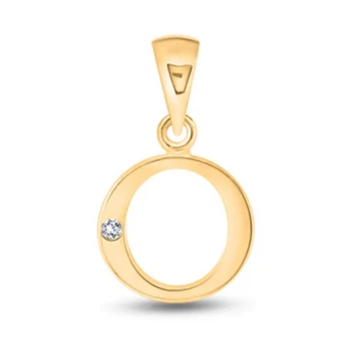 Initial Letter Pendant with Natural Diamond in 9ct