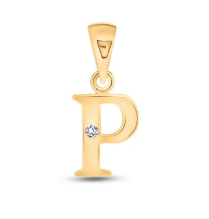 Initial Letter Pendant with Natural Diamond in 9ct