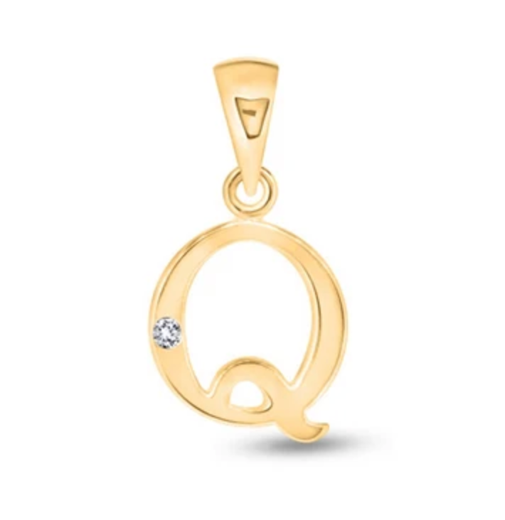 Initial Letter Pendant with Natural Diamond in 9ct