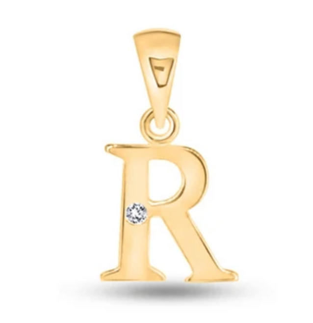 Initial Letter Pendant with Natural Diamond in 9ct