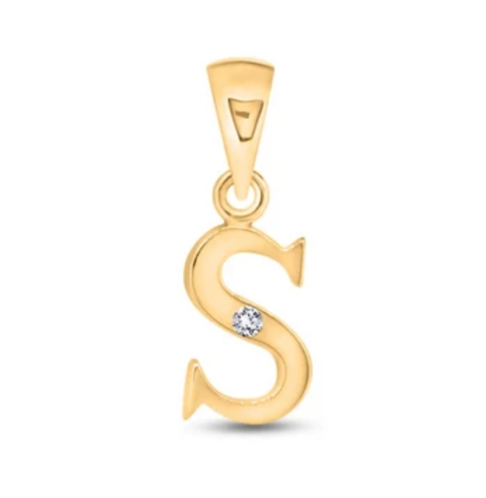 Initial Letter Pendant with Natural Diamond in 9ct