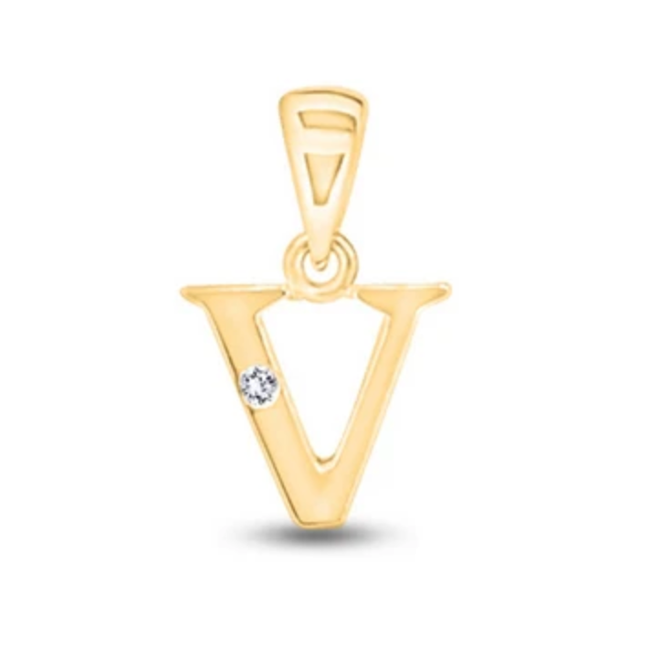 Initial Letter Pendant with Natural Diamond in 9ct