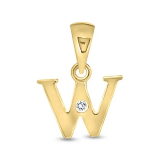 Initial Letter Pendant with Natural Diamond in 9ct