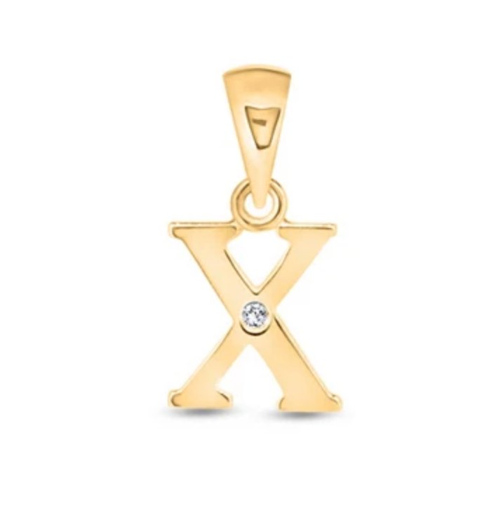 Initial Letter Pendant with Natural Diamond in 9ct